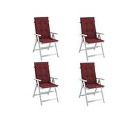 vidaXL Coussins de chaise à haut dossier 4 pcs. Mélange rouge vin 120x50x4 cm Tissu