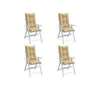 vidaXL Stoelkussens 4 st hoge rug 120x50x7 cm stof gemÃªleerd beige4002356 G