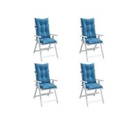 vidaXL Coussins de chaise à haut dossier 4 pcs. Melange Bleu 120x50x7 cm Tissu