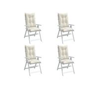 vidaXL Lot de 4 Coussins - Crème Mélangé