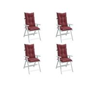 vidaXL Coussins de chaise à haut dossier 4 pcs. Melange rouge vin 120x50x7 cm Tissu