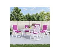 vidaXL Lot de 4 coussins de chaise dossier haut - tissu Oxford, imperméable, antidérapant - Rose