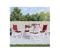 vidaXL Coussins de chaise à dossier haut 377630 Lot de 4 imperméables antidérapants Rouge bordeaux