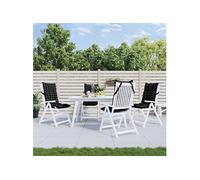 vidaXL Coussins de chaise à dossier haut lot de 4 motif carreaux noir