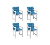 vidaXL Coussins de chaise basse 4 pcs. Melange Bleu 100x50x7 cm Tissu
