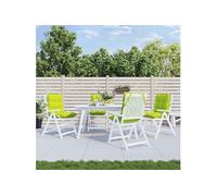 vidaXL Coussins de chaise à dossier bas – Lot de 4 Oxford, imperméables, anti‑glisse, vert vif