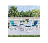 vidaXL Lot de 4 Coussins de Chaise à Dossier Bas, Galette de Siège Imperméable, Coussin d'Extérieur Anti-glissement Jardin 377684