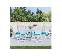 vidaXL Coussins de chaise – Lot de 6, 50x50x7 cm, Tissu Oxford, Turquoise