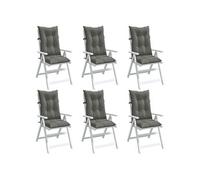 vidaXL Coussins de chaise à haut dossier 6 pcs. Melange Gris foncé 120x50x7 cm Tissu