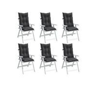 vidaXL Coussins de chaise à haut dossier 6 pcs. Melange Anthracite 120x50x7 cm Tissu