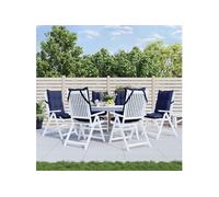 Stoelkussens 6 st hoge rug oxford stof marineblauw377670