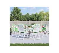 vidaXL Coussins de chaise à dossier haut Lot de 6 – Imperméables, anti-glisse – Multicolore