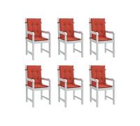 vidaXL Coussins de chaise à dossier bas lot de 6 rouge mélangé 100x50x4 cm tissu