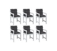vidaXL Coussins de chaise basse 6 pcs Mélange Anthracite 100x50x7cm Tissu