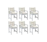 vidaXL Coussins de chaise basse 6 pcs. Melange Crème 100x50x7 cm Tissu