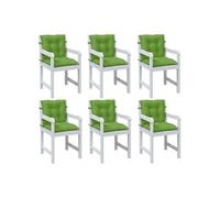 Stoelkussens 6 st lage rug 100x50x7 cm stof gemÃªleerd groen4002396