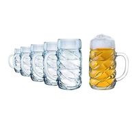 Stölzle Lausitz - Diamond chope à bière 1l - 6 pièces/chope de biere 1l / chope biere d'Allemagne/verres à bière