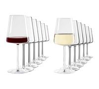 Stölzle Lausitz Lot de 12 verres à vin blanc et 6 verres à vin rouge - Passe au lave-vaisselle - Verre en cristal sans plomb - Qualité supérieure - Élégant.