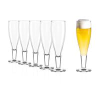 Stölzle Lausitz Verres à Bière Milano - Lot de 6 Verres 390 ml en Cristal - Verres Tulipe Élégants pour Bière Blonde Pils Craft - Lavables au Lave-Vaisselle - Qualité Allemande Premium