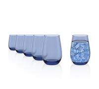 Stölzle Lausitz Verres à Boire Elements Kids Gris Bleu Set de 6 x 335 ml - Verres en Cristal pour Eau Jus et Cocktails - Résistants aux Chocs et au Lave-Vaisselle - Élégants pour Usage Quotidien
