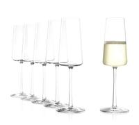 Stölzle Lausitz Verres à Champagne Power Lot de 6, 240ml - Flûtes en Cristal Élegantes pour Prosecco & Vin Mousseux - Artisanat Allemand Haut de Gamme - Lavables & Résistants aux Chocs