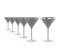 Stölzle Lausitz Verres à Cocktail Elements Argent Set de 6, 240 ml - Verres Élégants Idéaux pour Martini & Manhattan - Verres Martini en Cristal Argenté - Résistants au Lave-Vaisselle & aux Chocs