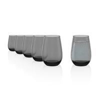 Stölzle Lausitz Verres à Eau Elements Kids Gris Fumé Set 6 x 335 ml - Verres en Cristal pour Eau Jus et Cocktails - Résistants aux Chocs et Lavables au Lave-Vaisselle - Élégants et Quotidiens