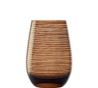 Stölzle Lausitz Verres à Eau Twister Brun - Set de 6 Verres 465 ml en Cristal Sans Plomb - Gobelets Élégants pour Eau Jus et Cocktails - Résistants aux Chocs et Compatibles Lave-Vaisselle