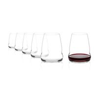 Stölzle Lausitz Verres à Vin Rouge Cocoon Set de 6, 555ml - Verres Sans Pied pour Développement des Arômes - Cristal de Qualité - Passe au Lave-Vaisselle, Fabriqué en Allemagne