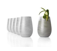 Stölzle Lausitz Verres Twister 6x 465ml - Verres Blancs et Argentés en Cristal Sans Plomb - Pour Eau Jus et Cocktails - Résistants aux Chocs et au Lave-Vaisselle - Design Moderne Fabriqué en Allemagne