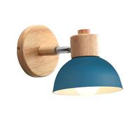 STOEX Applique Murale Rétro 15CM Moderne ,Bois Et Métal, Angle Réglable, (Bleu)
