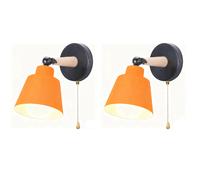 Stoex Appliques murales métal bois - Orange