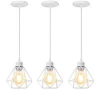 Stoex Lot de 3 suspensions cage vintage - Blanc