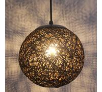 Stoex Suspension globe rotin - Noir