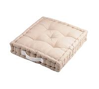 Stof - Coussin de Sol - Taille 45x45 cm - 100% Coton - Couleur Lin - Modèle Duo - Épaisseur Idéale - Confortable et Élégant - Agréable au Toucher