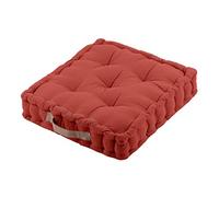 Stof - Coussin de Sol - Taille 45x45 cm - 100% Coton - Couleur Terracotta - Modèle Duo - Épaisseur Idéale - Confortable et Élégant - Agréable au Toucher