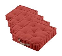 Stof - Coussin de Sol - Taille 45x45 cm - 100% Coton - Couleur Terracotta - Modèle Duo - Épaisseur Idéale - Confortable et Élégant - Agréable au Toucher (Lot de 4)