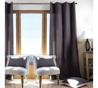 Stof - Duo Rideau Occultant Uni Coton Gris 240 x 135 cm