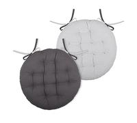 Stof - Galette de Chaise - Taille 38x38 cm - 100% Coton - Couleur Gris Perle - Modèle Duo - Qualité Exceptionnelle - Confortable et Élégant - Facile d'entretien