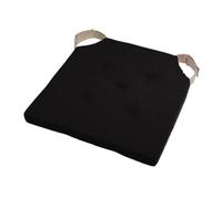 Stof - Galette de Chaise - Taille 38x38 cm - 100% Coton - Couleur Noir Lin - Modèle Duo - Qualité Exceptionnelle - Confortable et Élégant - Facile d'entretien