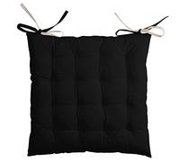 Stof - Galette de Chaise - Taille 40x40 cm - 100% Coton - Couleur Noir Lin - Modèle Duo - Qualité Exceptionnelle - Confortable et Élégant - Facile d'entretien
