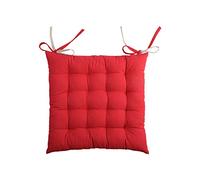 Stof - Galette de Chaise - Taille 40x40 cm - 100% Coton - Couleur Rouge Lin - Modèle Romantique - Qualité Exceptionnelle - Confortable et Élégant - Facile d'entretien