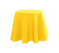 Stof Lovely CASA - Nappe - Taille ø 180-100% Polyester - Couleur Jaune - Modèle Nelson - Ronde - Linge de Table - Lavable 30° - Qualité Exceptionnelle