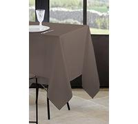 Stof Lovely CASA - Nappe - Taille 145x240 cm - 100% Polyester - Couleur Taupe - Modèle Nelson - Rectangulaire - Linge de Table - Lavable 30° - Qualité Exceptionnelle