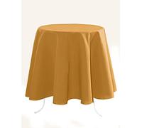 Stof - Nappe - Taille ø 180-100% Polyester - Couleur Curry - Modèle Nelson - Ronde - Linge de Table - Lavable 30° - Qualité Exceptionnelle