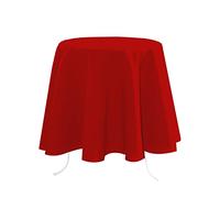 Stof - Nappe - Taille ø 180-100% Polyester - Couleur Rouge - Modèle Nelson - Ronde - Linge de Table - Lavable 30° - Qualité Exceptionnelle