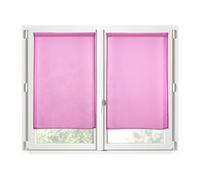 Stof - Paire de Brises-bise -Taille 60x90 cm - 100% Polyester - Couleur Fuschia - Modèle Monna - Vitrage - Intimité et Transparence - Uni