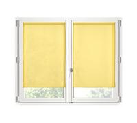 STOF - Paire de Brises-bise -Taille 70x200 cm - 100% Polyester - Couleur Jaune - Modèle Monna - Vitrage - Intimité et Transparence - Uni