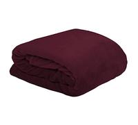 Stof - Plaid -Taille 130x160 cm -100% Polyester - Couleur Bordeaux - Modèle Doudou - Couverture - Plaid Polaire Doux Chaud Confortable Canapé Nid Douillet
