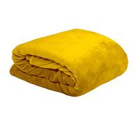 Stof - Plaid -Taille 130x160 cm -100% Polyester - Couleur Jaune - Modèle Doudou - Couverture - Plaid Polaire Doux Chaud Confortable Canapé Nid Douillet